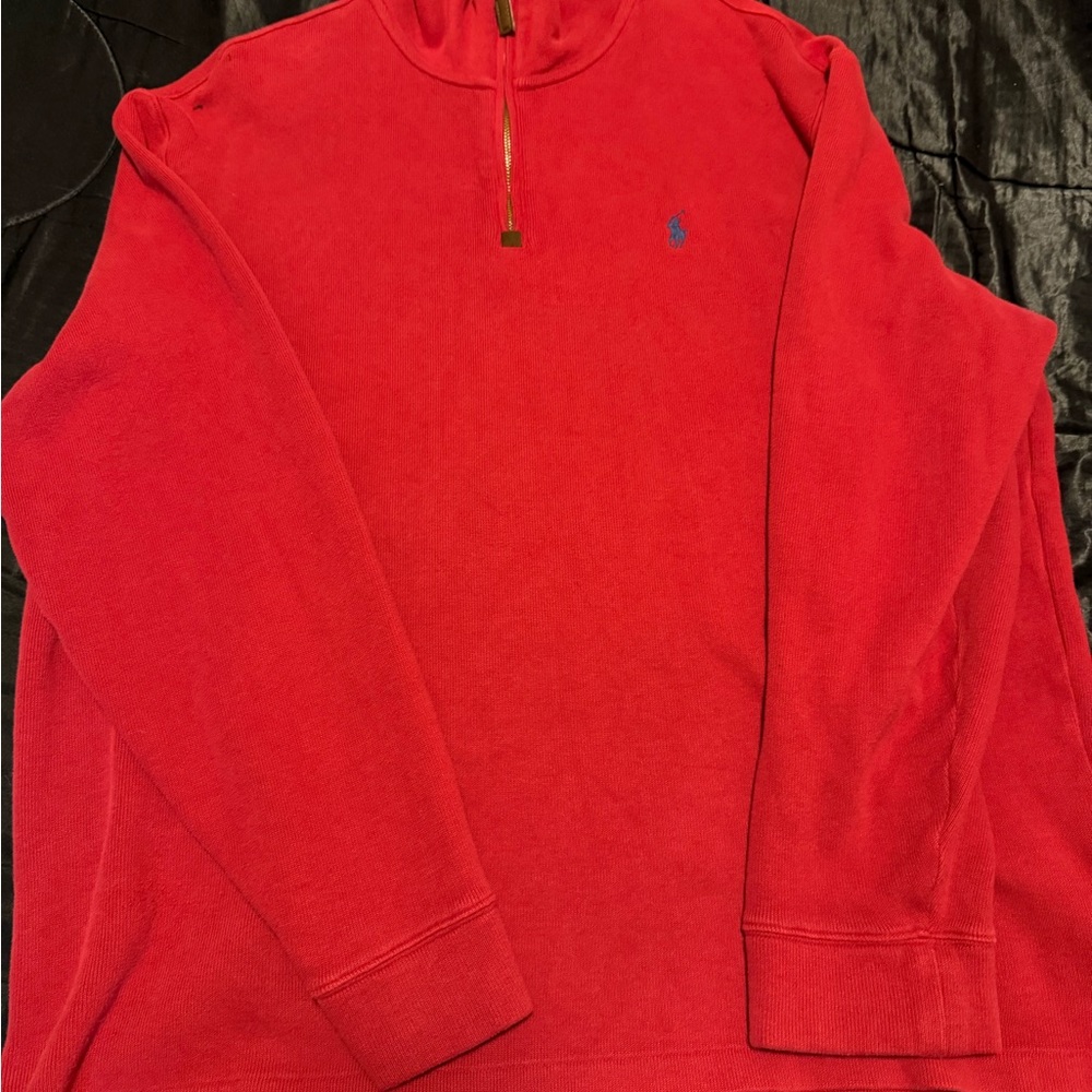 Ralph Lauren Red Zip-Up Sweater